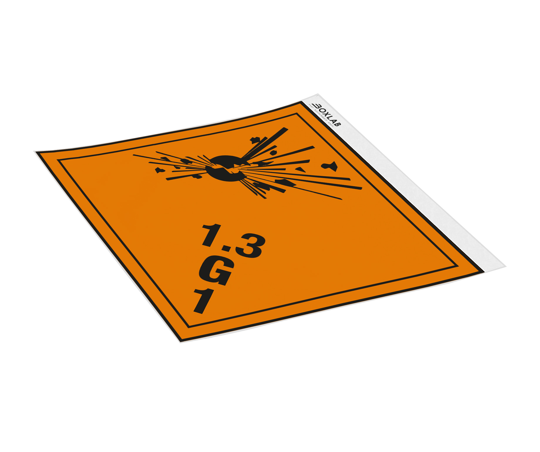 Produktinformationen "Placard Kl. 1.3G, 250x250mm, 1 Stk pro Blatt" Gefahrgutetikett "Großzettel" gem. ADR, RID, IATA, IMDG Code