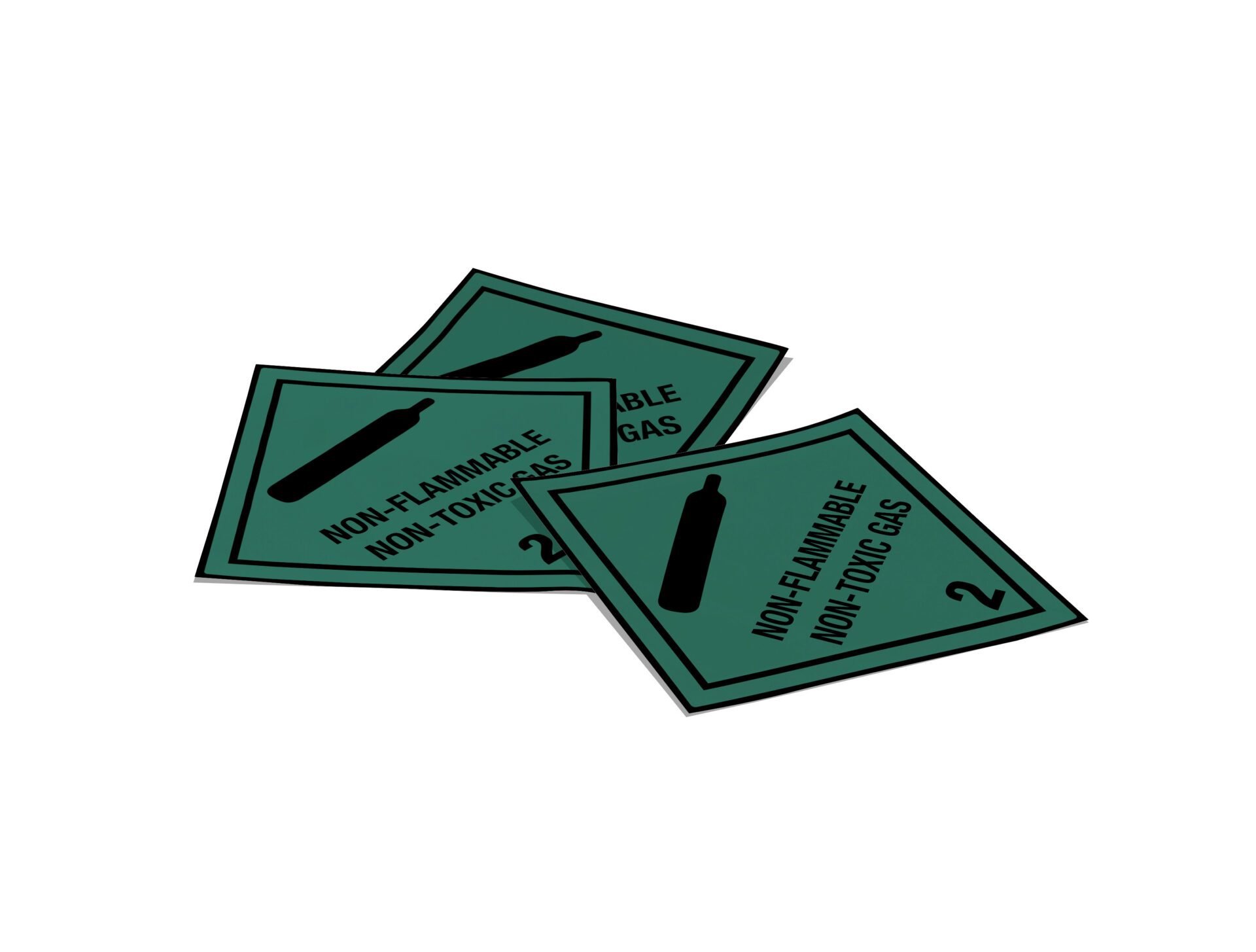 Produktinformationen "Gefahrzettel Kl. 2.2 Non-Flammable-Non-Toxic-Gas, 100x100mm, 1 Stk pro Blatt" Gefahrgutetikett "Gefahrzettel" gem. ADR, RID, IATA, IMDG Code