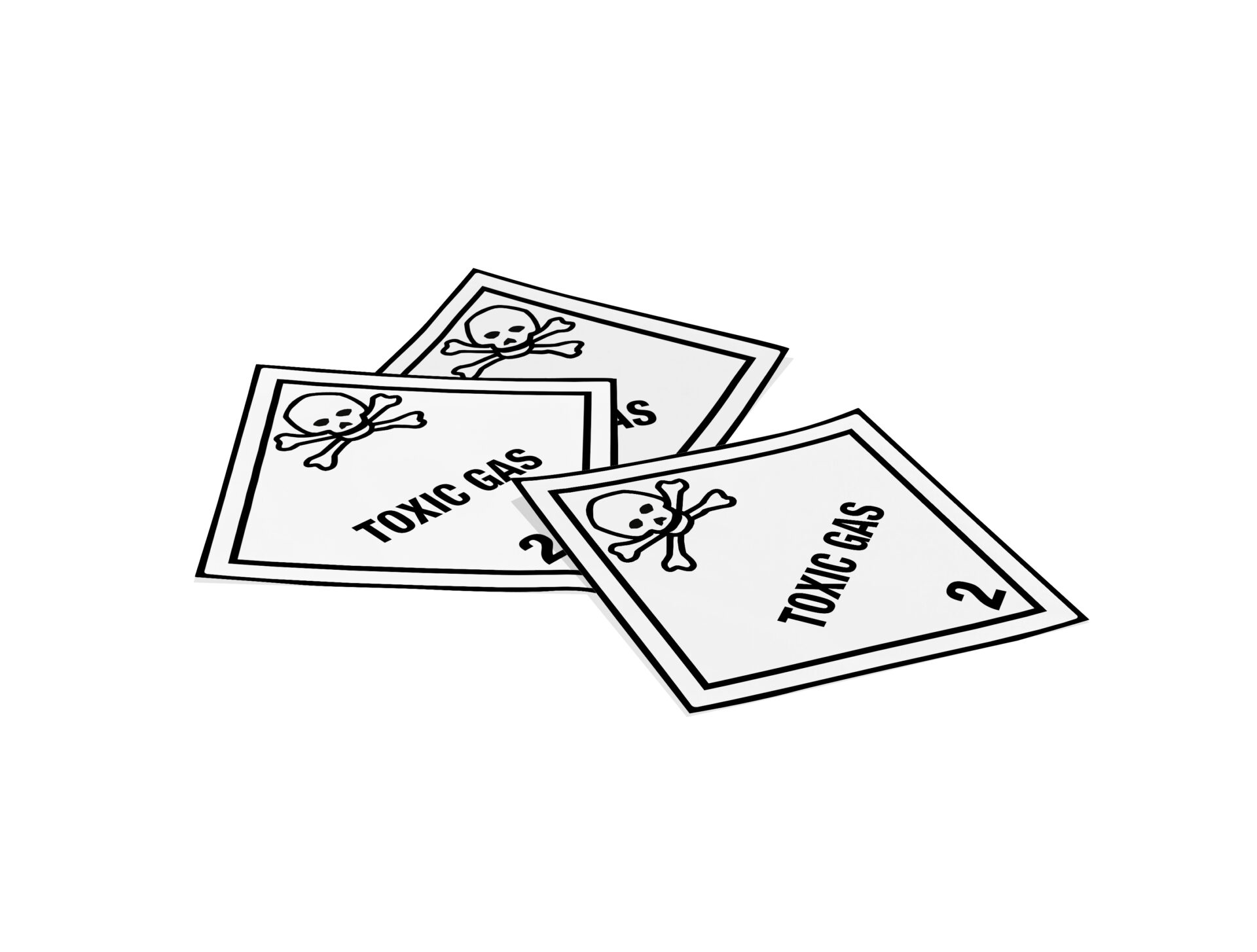 Produktinformationen "Gefahrzettel Kl. 2.3 Toxic Gas, 100x100mm, 1 Stk pro Blatt" Gefahrgutetikett "Gefahrzettel" gem. ADR, RID, IATA, IMDG Code