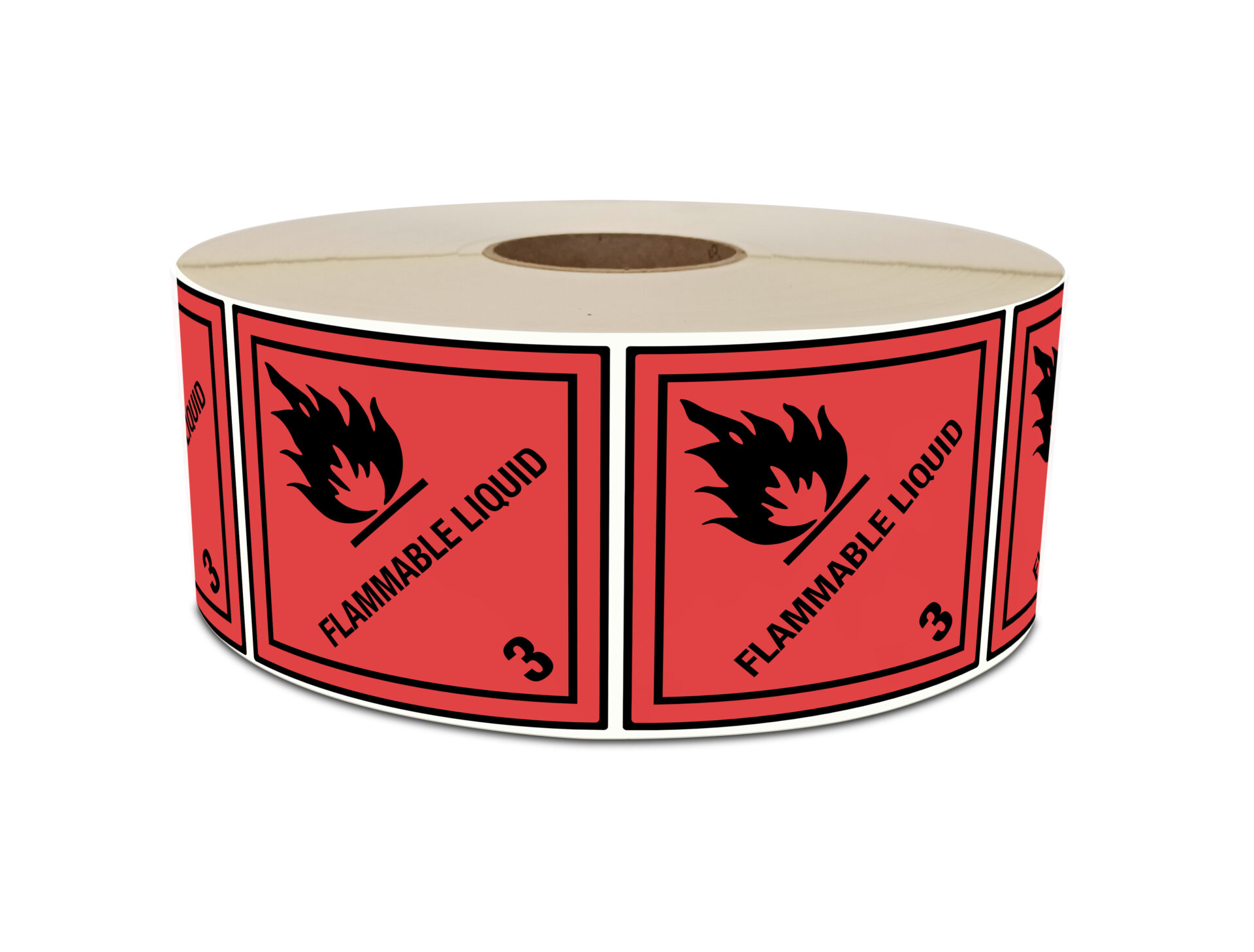 Produktinformationen "Gefahrzettel Kl. 3 Flammable Liquid, 100x100mm, 3.000 Stk je Rolle" Gefahrgutetikett "Gefahrzettel" gem. ADR, RID, IATA, IMDG Code