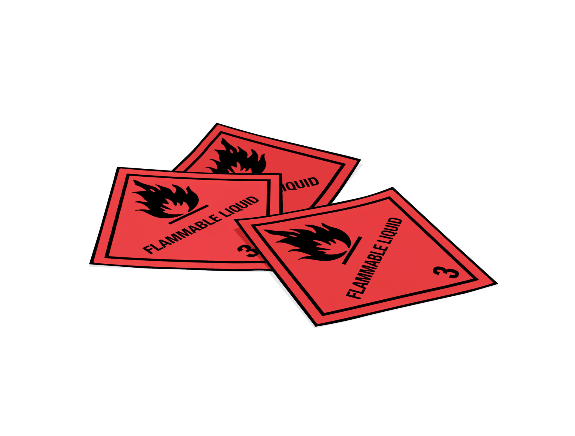 Produktinformationen "Gefahrzettel Kl. 3 Flammable Liquid, 100x100mm, 1 Stk pro Blatt" Gefahrgutetikett "Gefahrzettel" gem. ADR, RID, IATA, IMDG Code