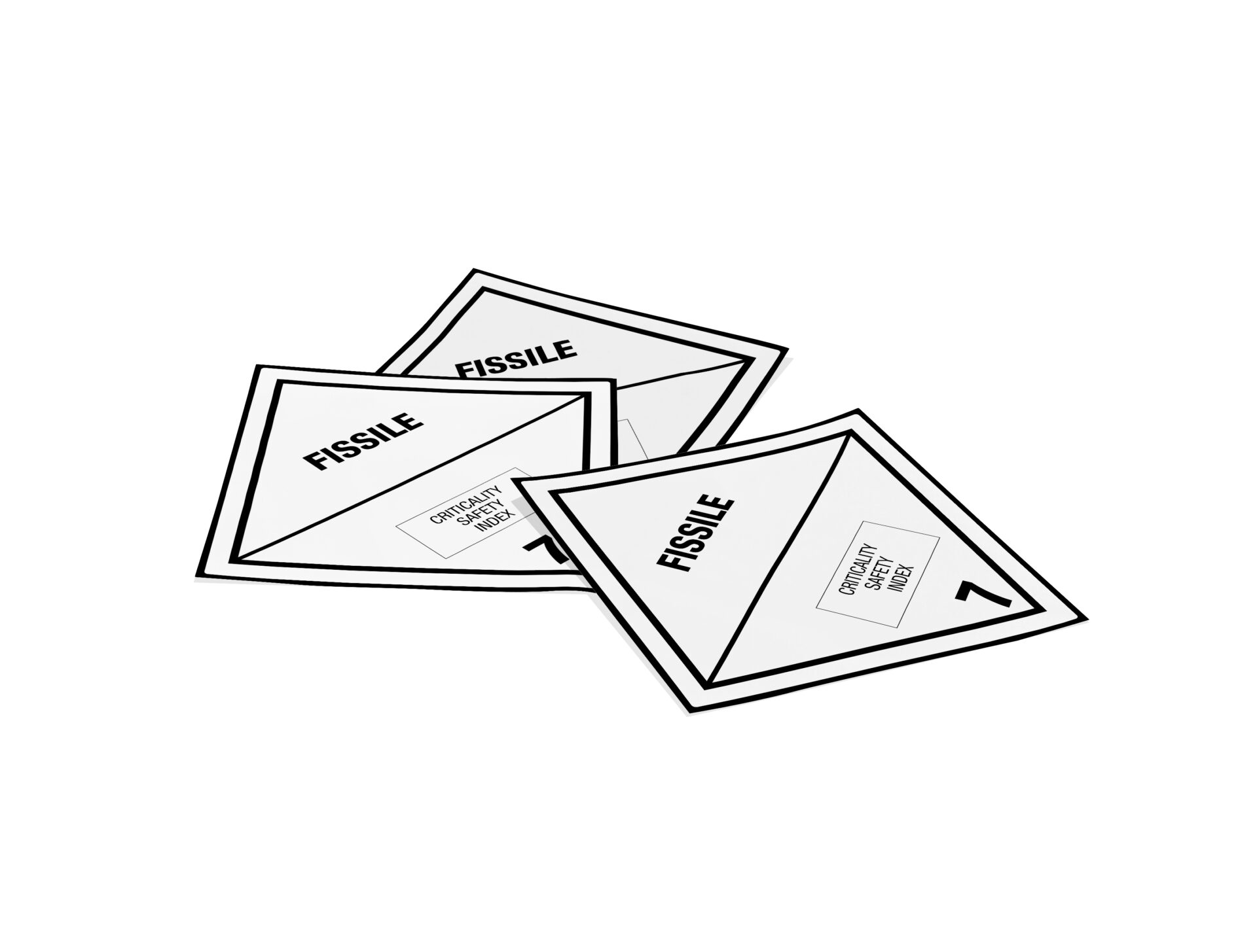 Produktinformationen "Gefahrzettel Kl. 7E, 100x100mm, 1 Stk pro Blatt" Gefahrgutetikett "Gefahrzettel" gem. ADR, RID, IATA, IMDG Code