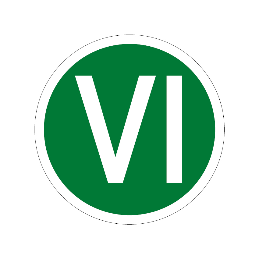 Kennzeichen für Kraftfahrzeuge, „EURO VI sicheres“ Fahrzeug, 220mm, 1 Stk je Blatt