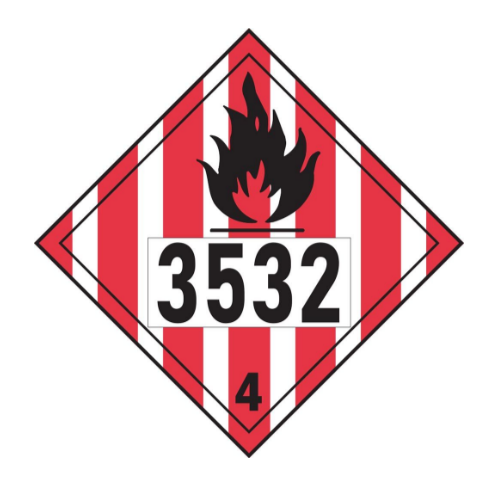 Polymerisierender Stoff UN 3532 - Placard Großzettel