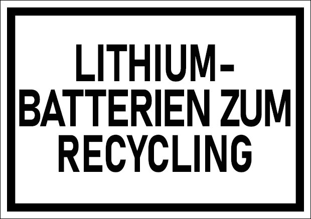 ADR-konformes Etikett für Lithium-Ionen-Batterien zum Recycling gemäß SV377